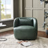 Ashlie Faux Leather Swivel Chair - Green Faux Leather Swivel Chair | Modern Barrel Chairs | Kinwell Furniture | Swivel Accent Chairs